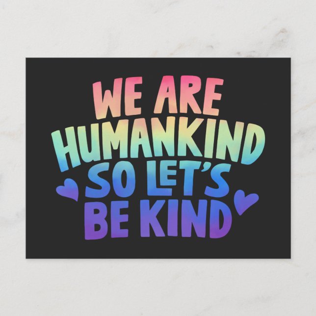 Carte postale de citation Lets Be Kind Humankind (Devant)
