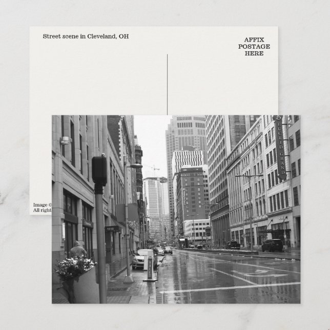 Carte postale de Cleveland, OH Downtown Scene (Devant / Derrière)