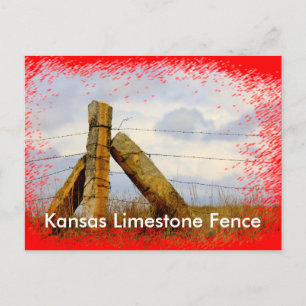 Carte postale de clôture en pierre du Kansas