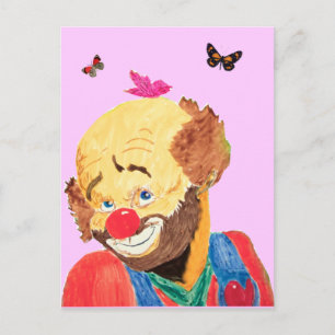 Carte postale de clown amovible