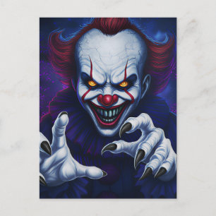 Carte postale de clown effrayant