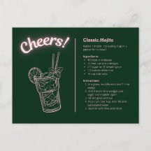 Carte postale de cocktail classique - Mojito à la