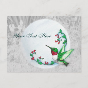 Carte postale de colibri à gorge rubis