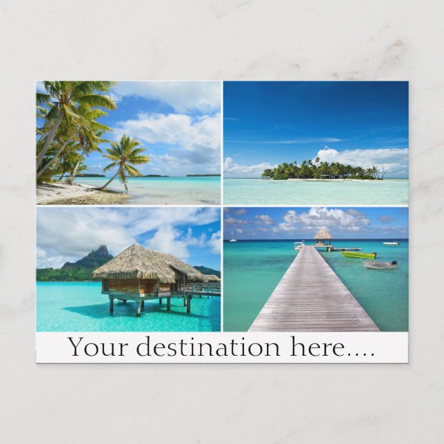 Carte postale de collage photo de voyage personnal (Devant)