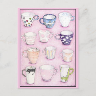 Carte postale de collection rose