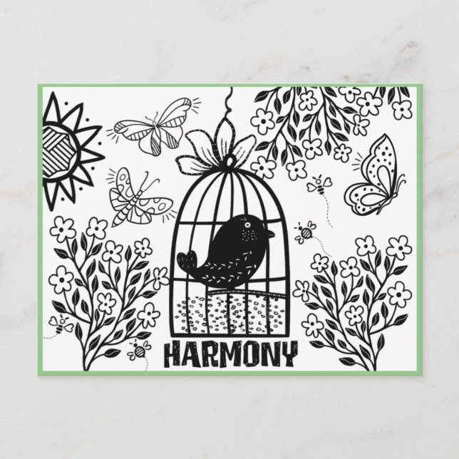 Carte postale de coloration Harmony (Devant)