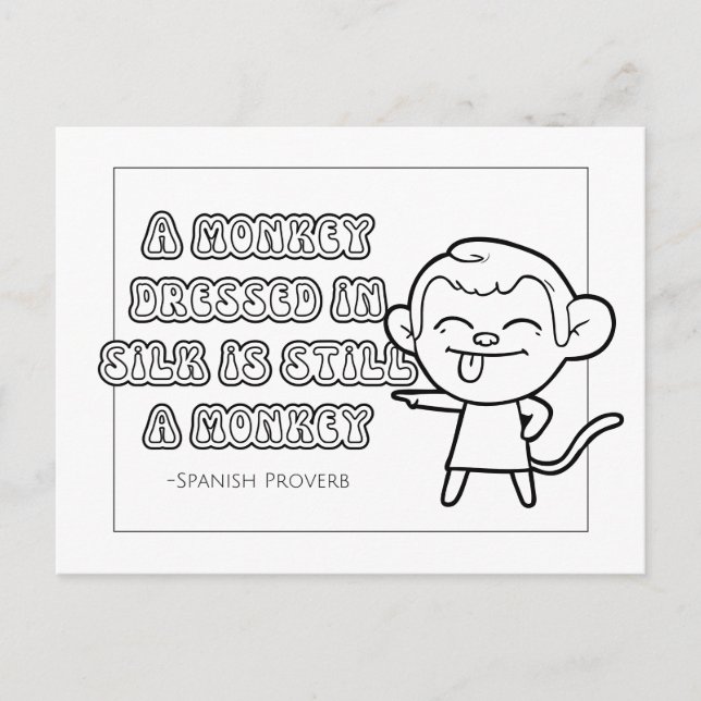 Carte postale de coloriage de proverbe espagnol (Devant)