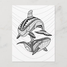 Carte postale de coloriage pour adultes représenta