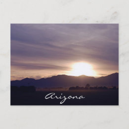 Carte postale de coucher du soleil de l'Arizona