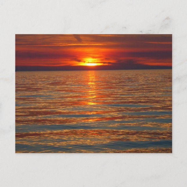 Carte postale de coucher du soleil du lac Michigan (Devant)
