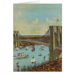 Carte postale de couleur de pont de Brooklyn