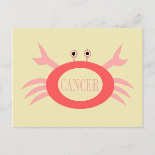 Carte postale de crabe à pancarte étoile Cancer (Devant)