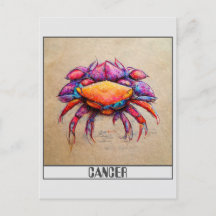 Carte postale de crayon de cancer coloré gribouill