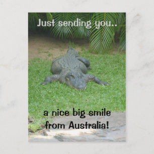 Carte postale de crocodile souriant