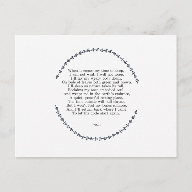 Carte postale de cycle de vie (Devant)