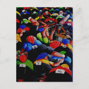 Carte postale de cyclisme Race Crash par Lyn Hurri
