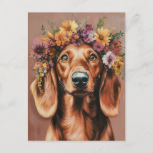 Carte postale de dachshund aquarelle 