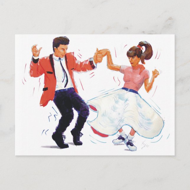 Carte postale de danse Jive Rock and Roll Classiqu (Devant)