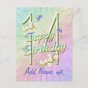 Carte postale de danse papillon 14e anniversaire