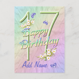 Carte postale de danse papillon 17e anniversaire