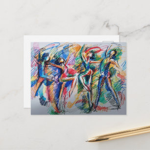 Carte postale de danseurs abstraits Rythme de Mouv