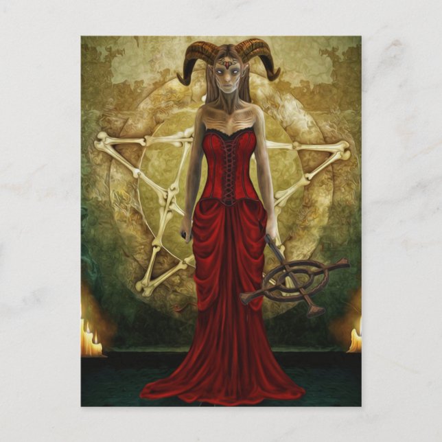 Carte postale de démon de sorcière de zombi (Devant)