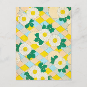 Carte postale de design floral japonais abstrait