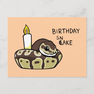 Carte Postale de dessin Python Snake Cute Ball