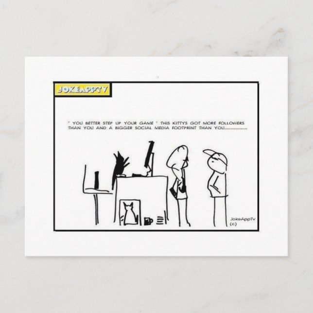 carte postale de dessin sur les médias sociaux (Devant)
