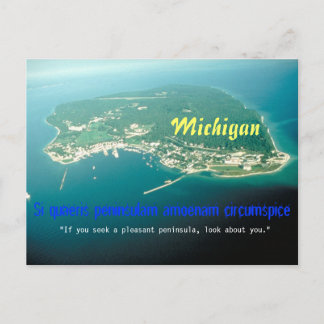 Carte postale de devise d'État du Michigan