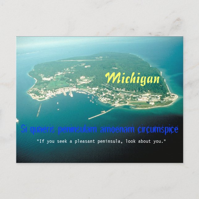 Carte postale de devise d'État du Michigan (Devant)