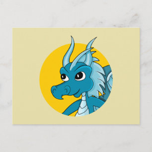 Carte postale de dragon bleu