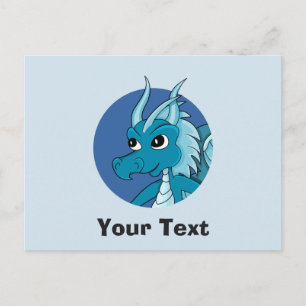 Carte postale de dragon bleu