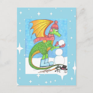 Carte postale de dragon de neige