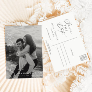 Carte postale de faire-part de date de mariage min