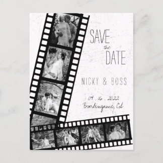 Carte postale de faire part de date de mariage pho