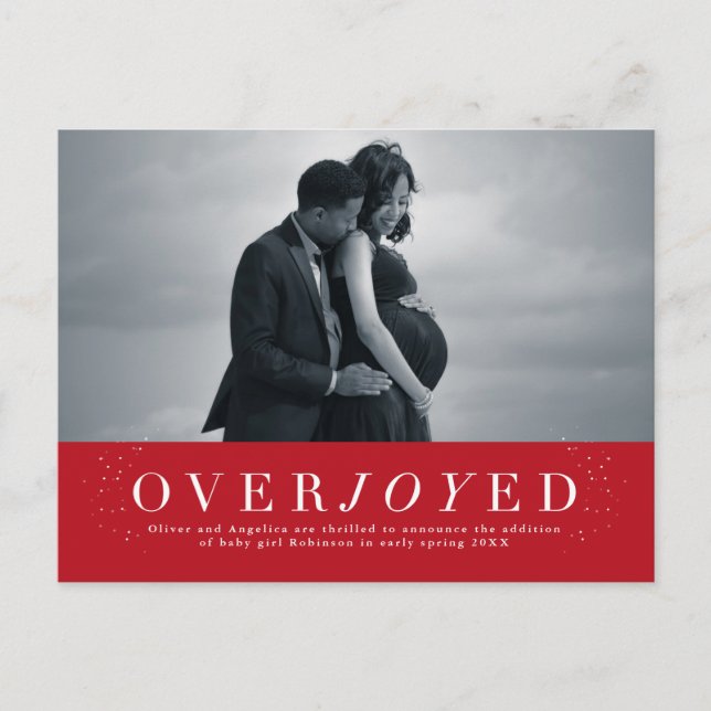 Carte postale de faire-part de grossesse fériée (Devant)