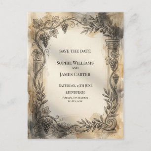 Carte postale de faire-part de mariage à encadré b