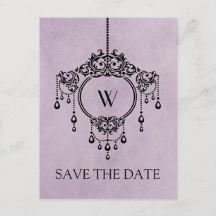 Carte postale de faire-part de mariage avec lustre