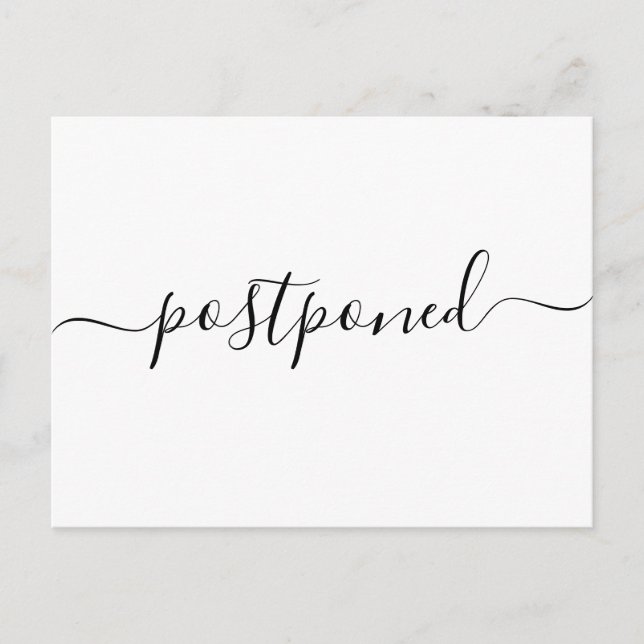 Carte postale de faire-part de mariage reporté mod (Devant)