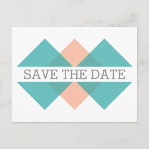 Carte postale de faire-part de mariage triade géom