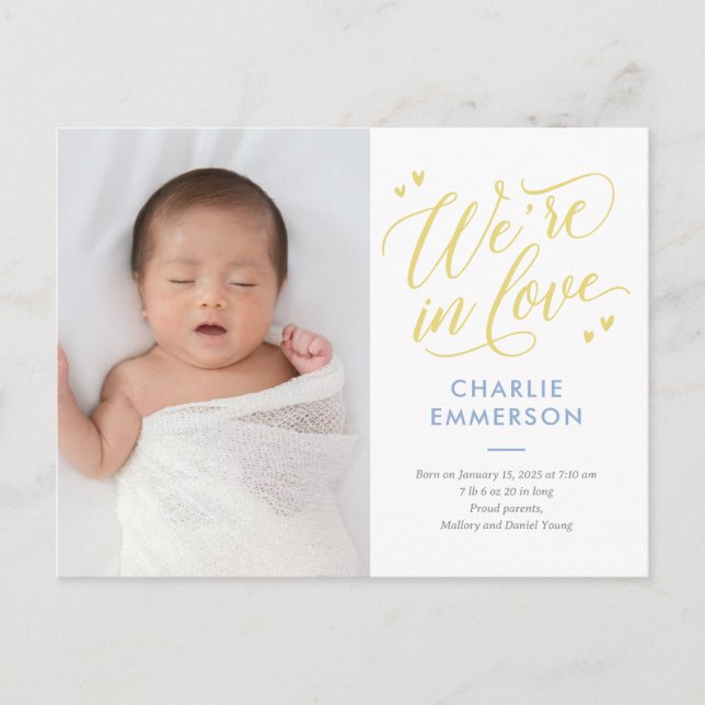 Carte postale de Faire-part de naissance de couleu (Devant)