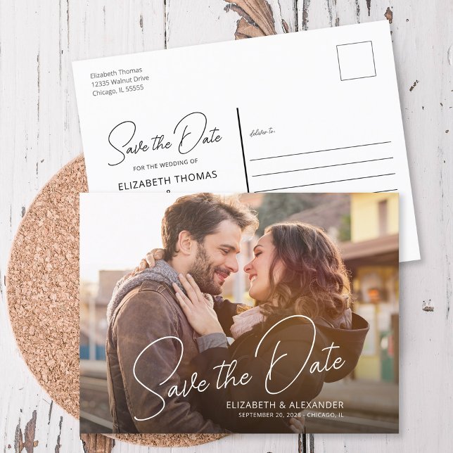 Carte postale de faire-part simple et élégant avec (Créateur téléchargé)