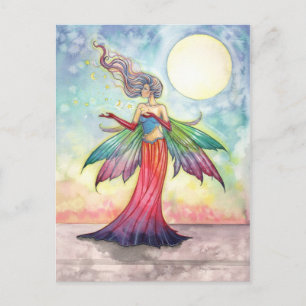 Carte postale de fée de fantaisie colorée