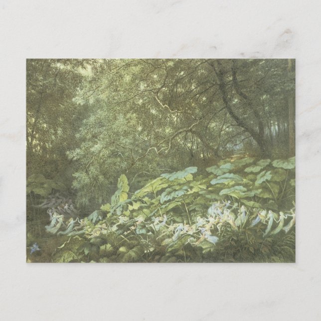 Carte postale de fée de la forêt vintage (Devant)