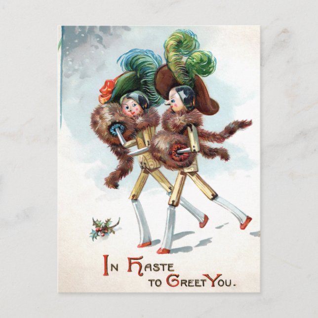 Carte postale de femmes poupées en bois victorienn (Devant)