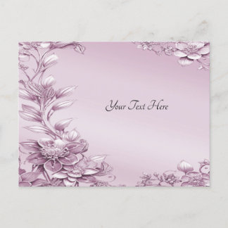 Carte postale de feuillage floral rose