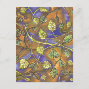carte postale de feuilles ondulantes