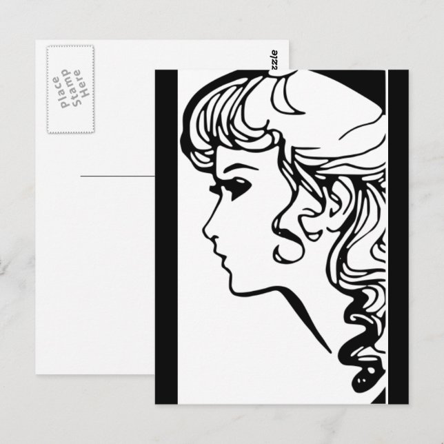 Carte postale de fille d'anniversaire de style vin (Devant / Derrière)