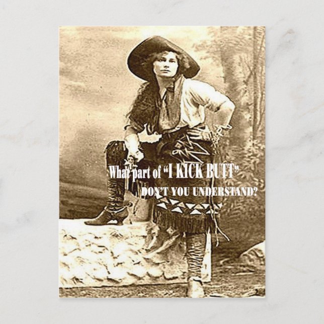 Carte postale de fille occidentale I Kick Butt (Devant)